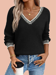 Women's V neck Long Sleeve Pullover Sweaters (Buy 2 Free Shipping)