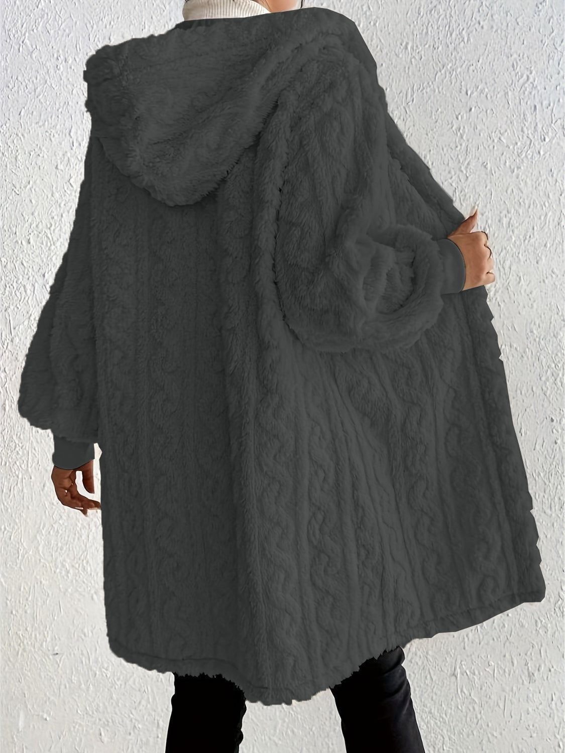 Women's Plush Fleece Soft Midi-Length Jacket with Pockets (Buy 2 Free Shipping)