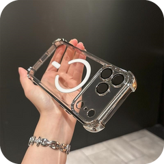 iPhone 17 Corner Airbags Magnetic Shockproof Ice-Clear Case
