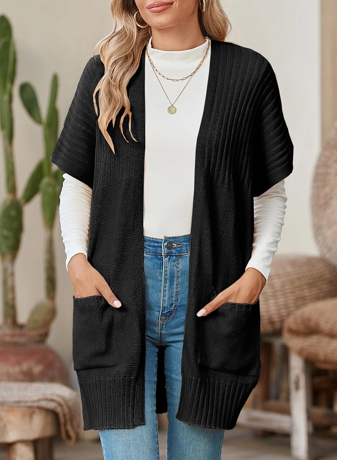 Women's Lightweight Short Sleeve Knitted Cardigan (Buy 2 Free Shipping)