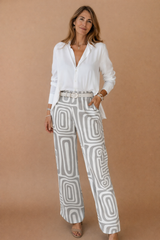 Women's Casual Long Sleeve Two-Piece Set with Belt