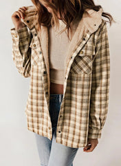 Women's Flannel Plaid Fleece Hooded Jacket (Buy 2 Free Shipping)