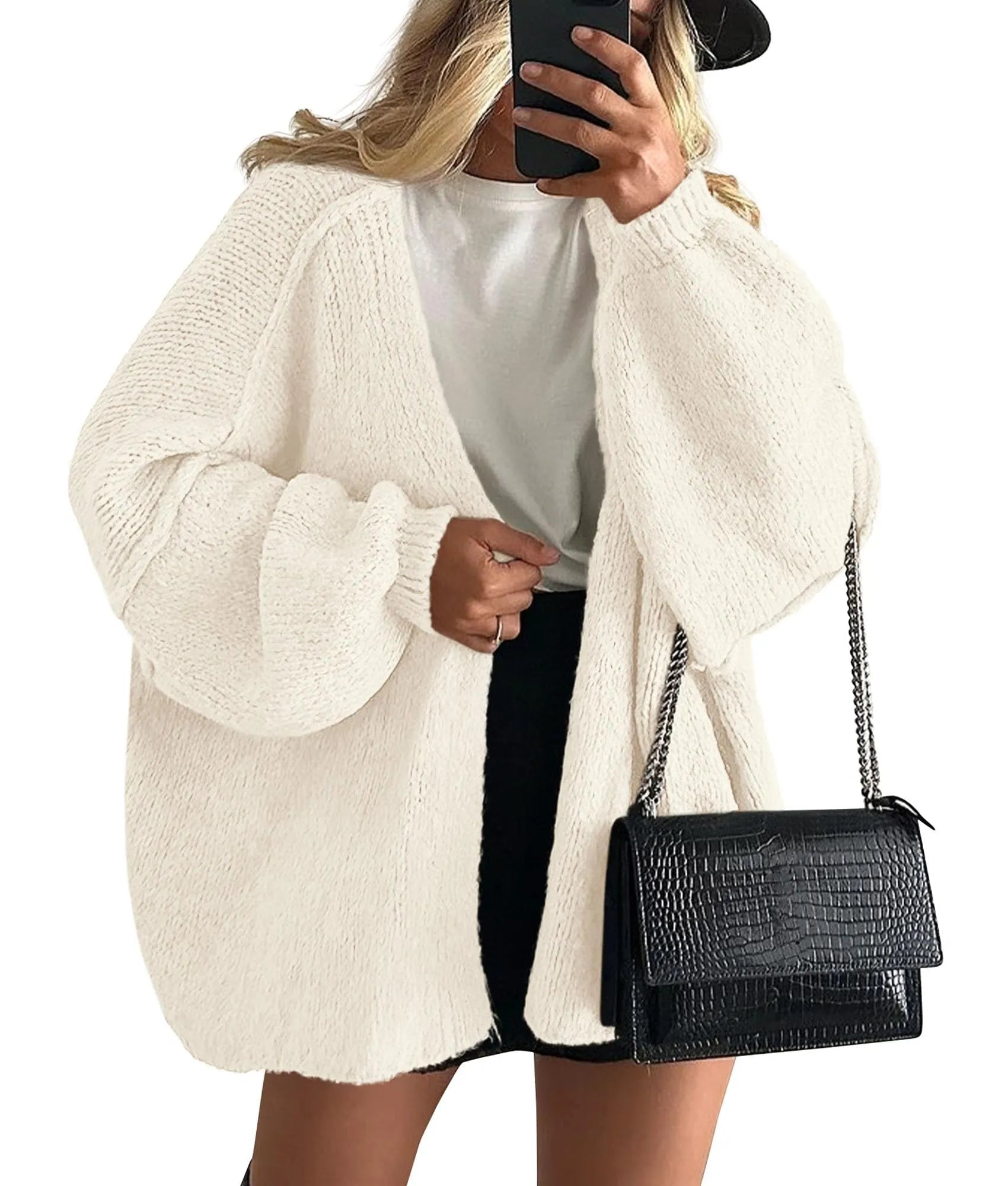 Women's Oversized Lantern Sleeve Sweater Cardigan (Buy 2 Free Shipping)