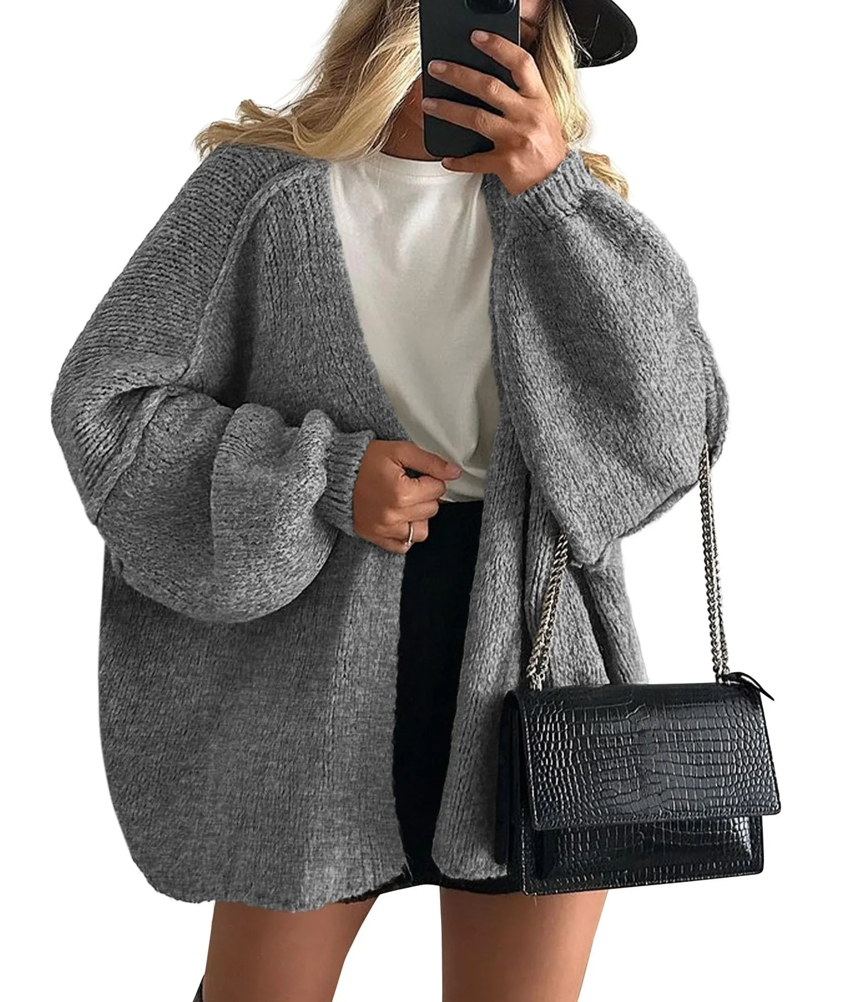 Women's Oversized Lantern Sleeve Sweater Cardigan (Buy 2 Free Shipping)
