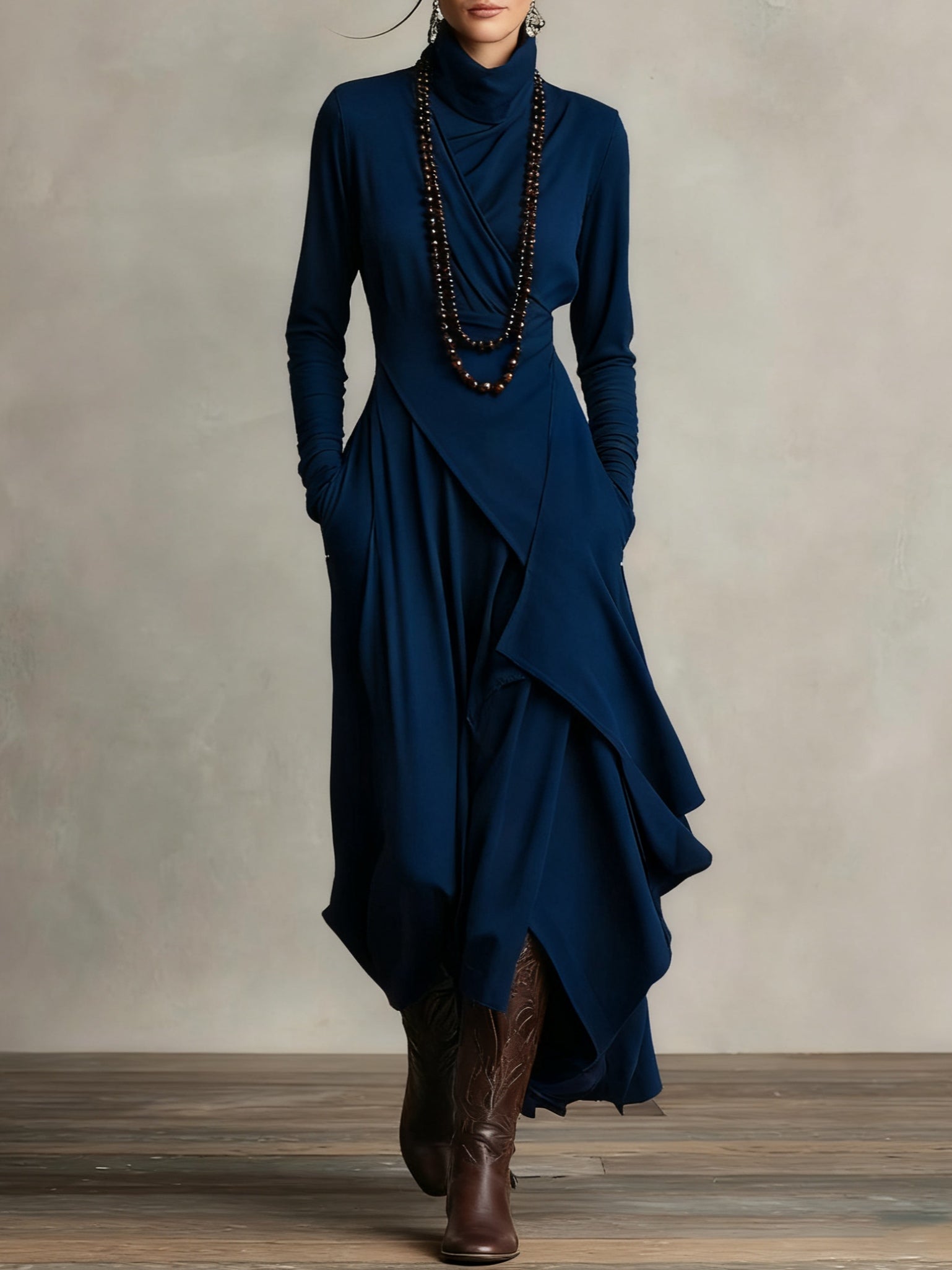Elegant Casual Asymmetrical Maxi Dress