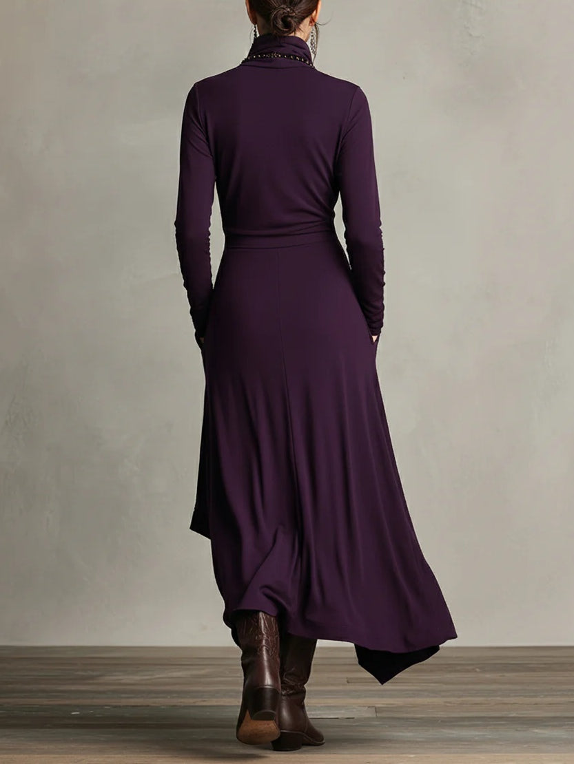 Elegant Casual Asymmetrical Maxi Dress