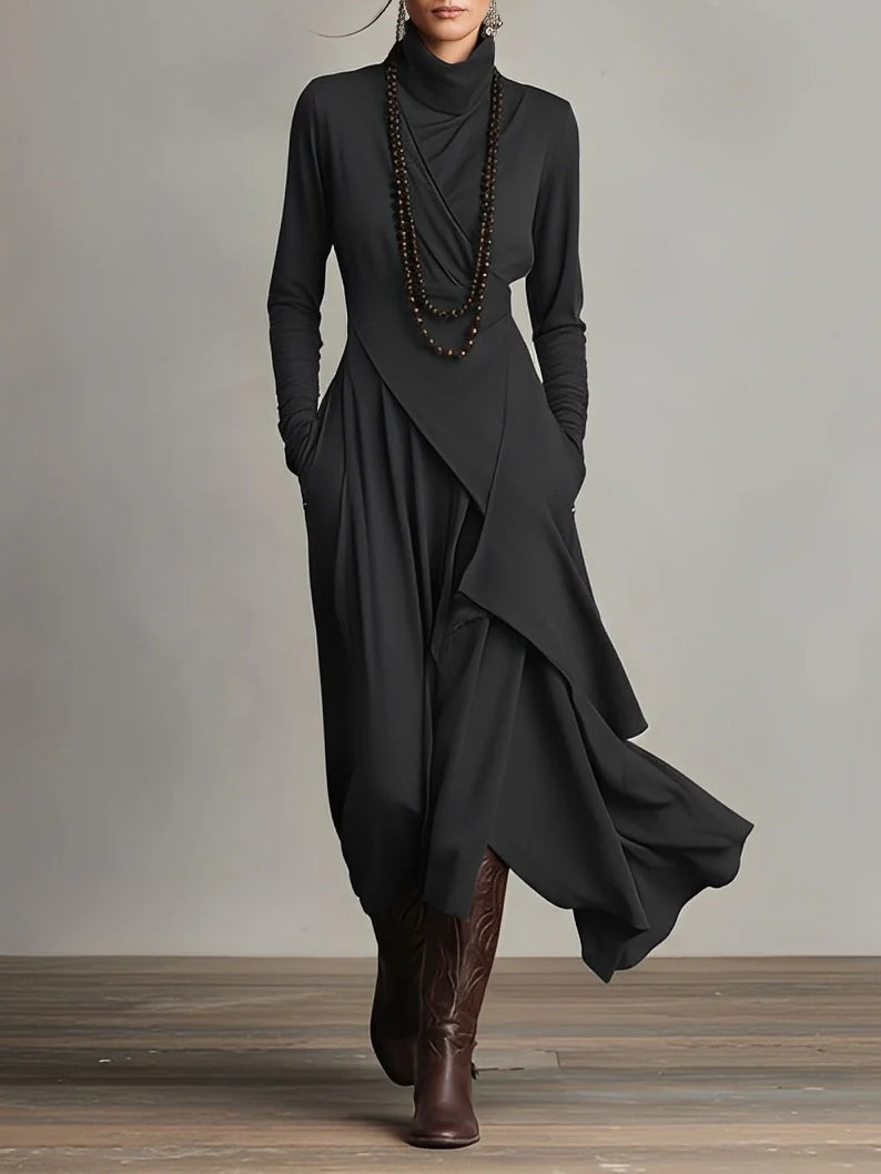 Elegant Casual Asymmetrical Maxi Dress